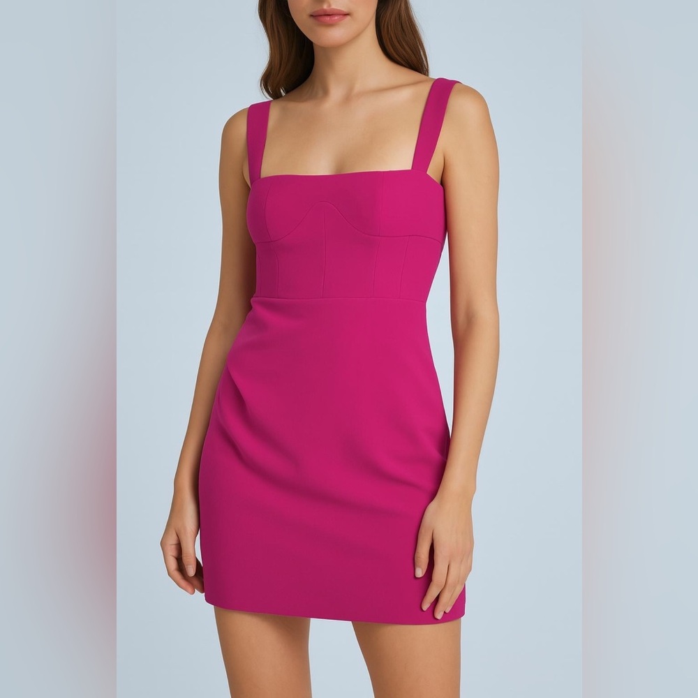 Effie Kats Womens Mara Mini Dress Hot Pink Size XL